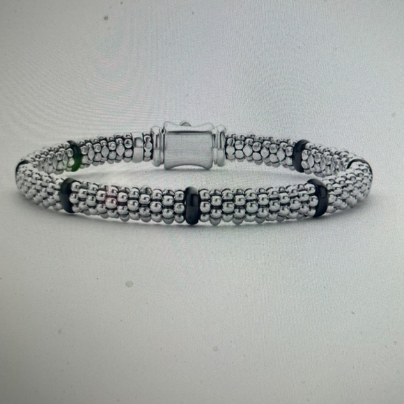 Lagos Black Ceramic Station Caviar Bracelet - Picture 4 of 10